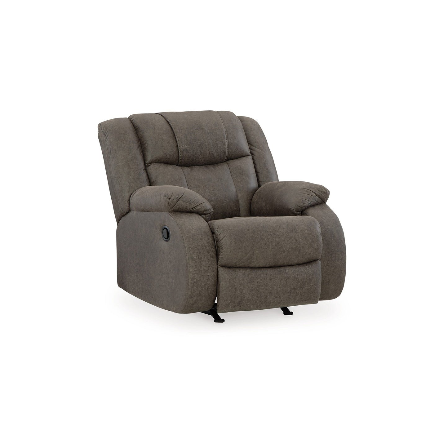 Perth Manual Rocker Recliner Chair, Soft Foam Slate Gray Faux Leather
