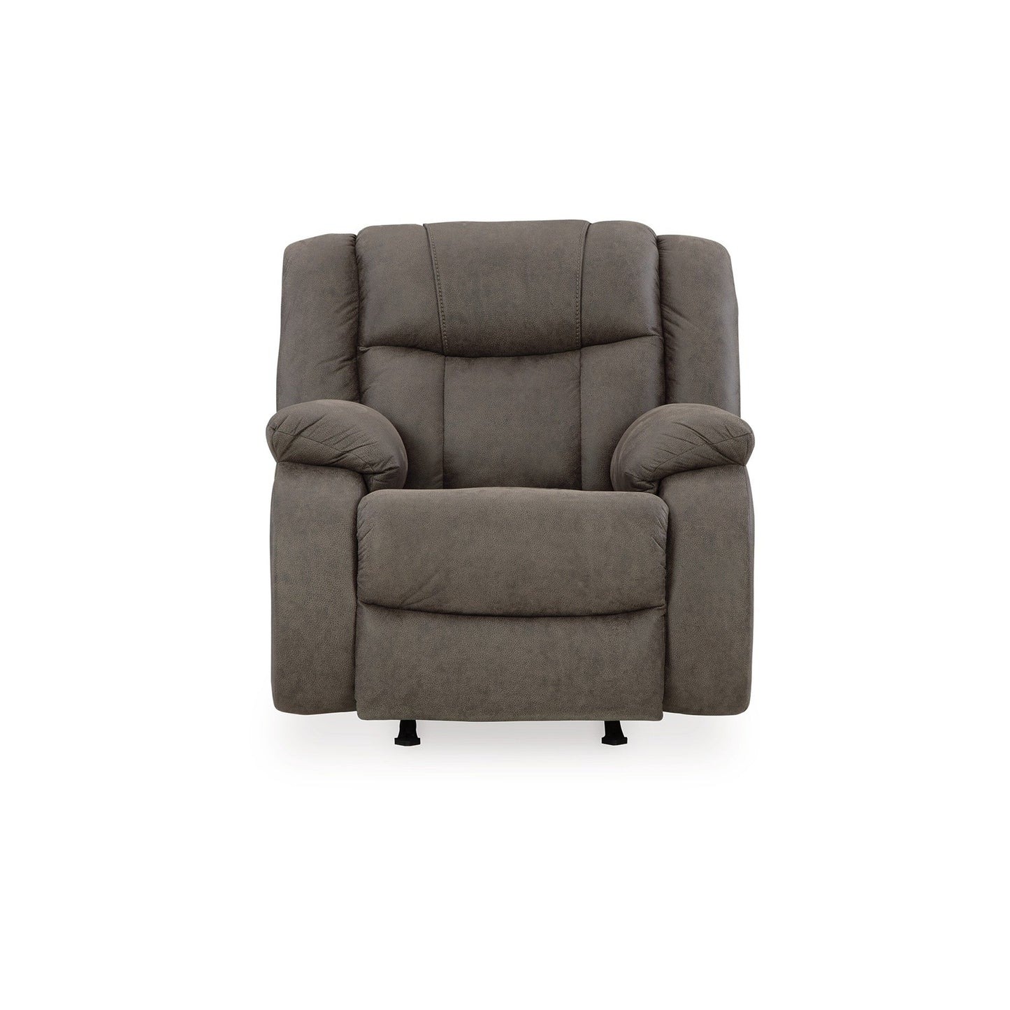 Perth Manual Rocker Recliner Chair, Soft Foam Slate Gray Faux Leather