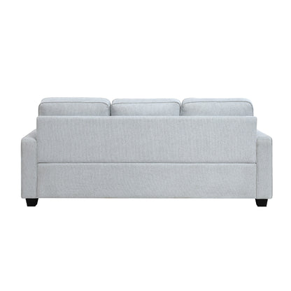 Pery Sofa w 2 Pillows, Reversible Cushions, Light Gray 84 Inch