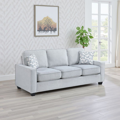 Pery Sofa w 2 Pillows, Reversible Cushions, Light Gray 84 Inch