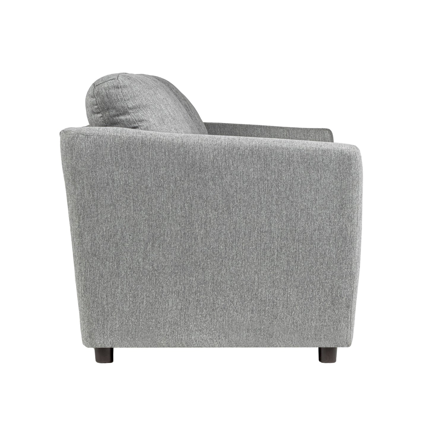 Piasa Sofa, Transitional Light Gray Polyester and Solid Wood, 81 Inch