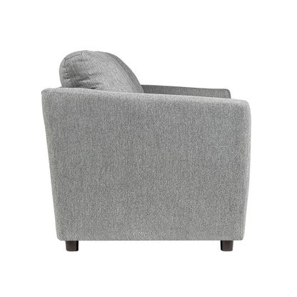 Piasa Sofa, Transitional Light Gray Polyester and Solid Wood, 81 Inch