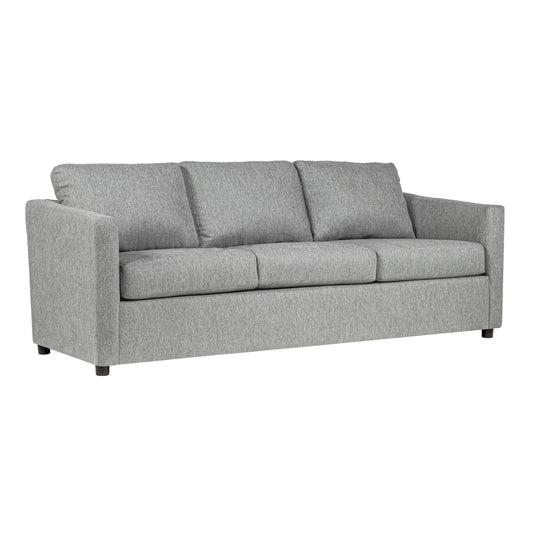 Piasa Sofa, Transitional Light Gray Polyester and Solid Wood, 81 Inch
