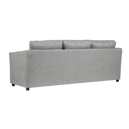 Piasa Sofa, Transitional Light Gray Polyester and Solid Wood, 81 Inch