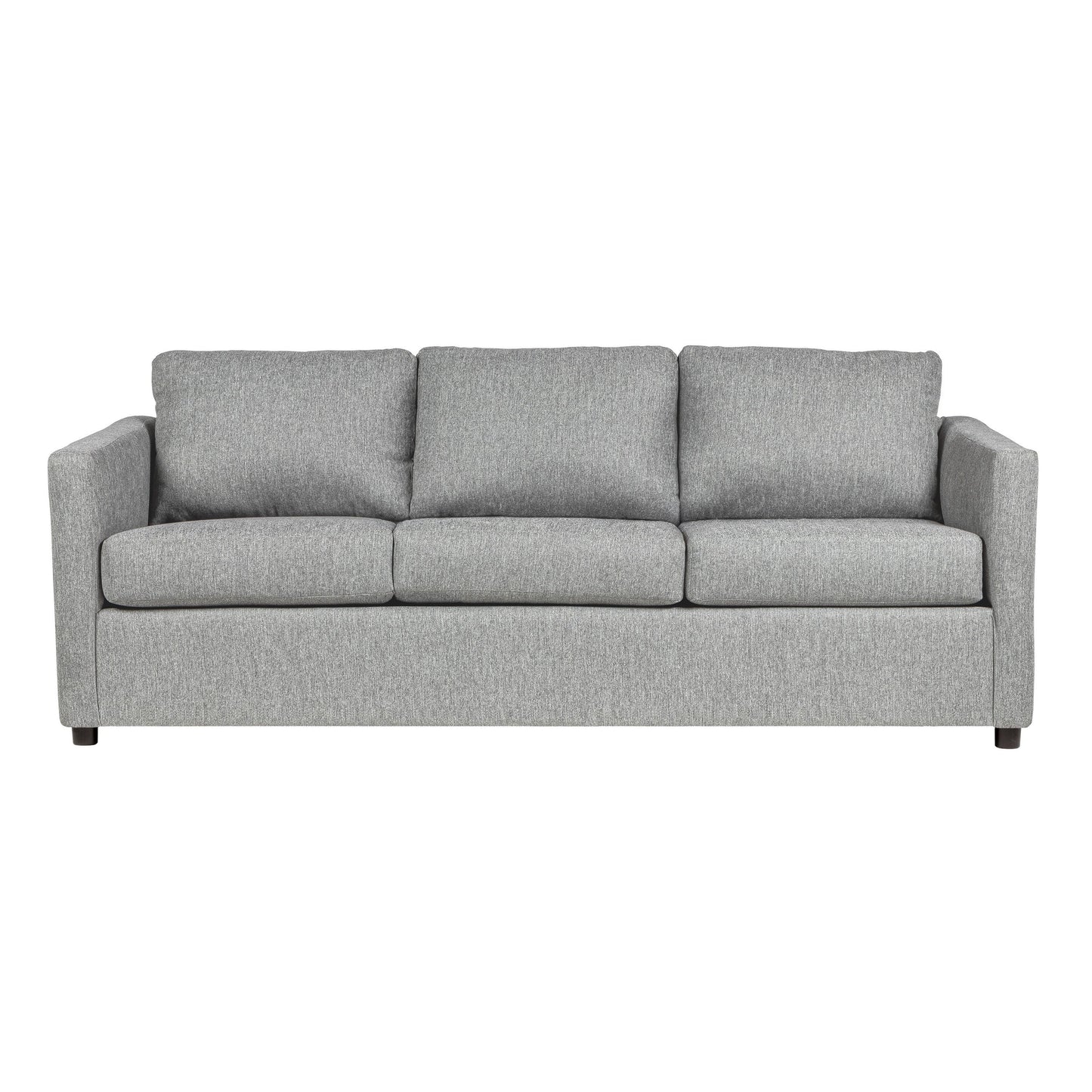 Piasa Sofa, Transitional Light Gray Polyester and Solid Wood, 81 Inch