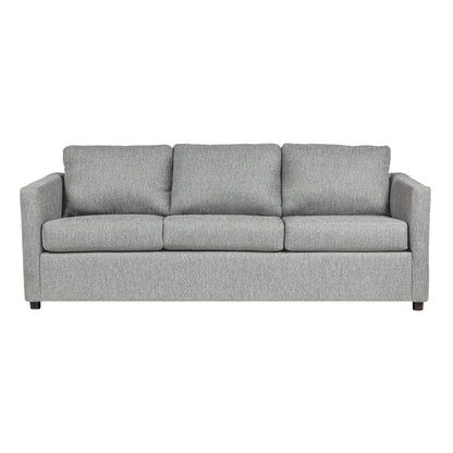 Piasa Sofa, Transitional Light Gray Polyester and Solid Wood, 81 Inch