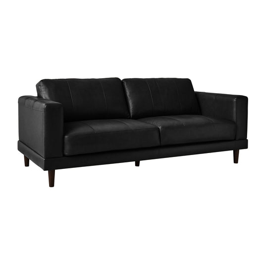 Picket House Furnishings Hanson Leather Sofa in Black