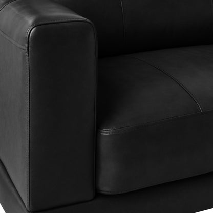 Picket House Furnishings Hanson Leather Sofa in Black