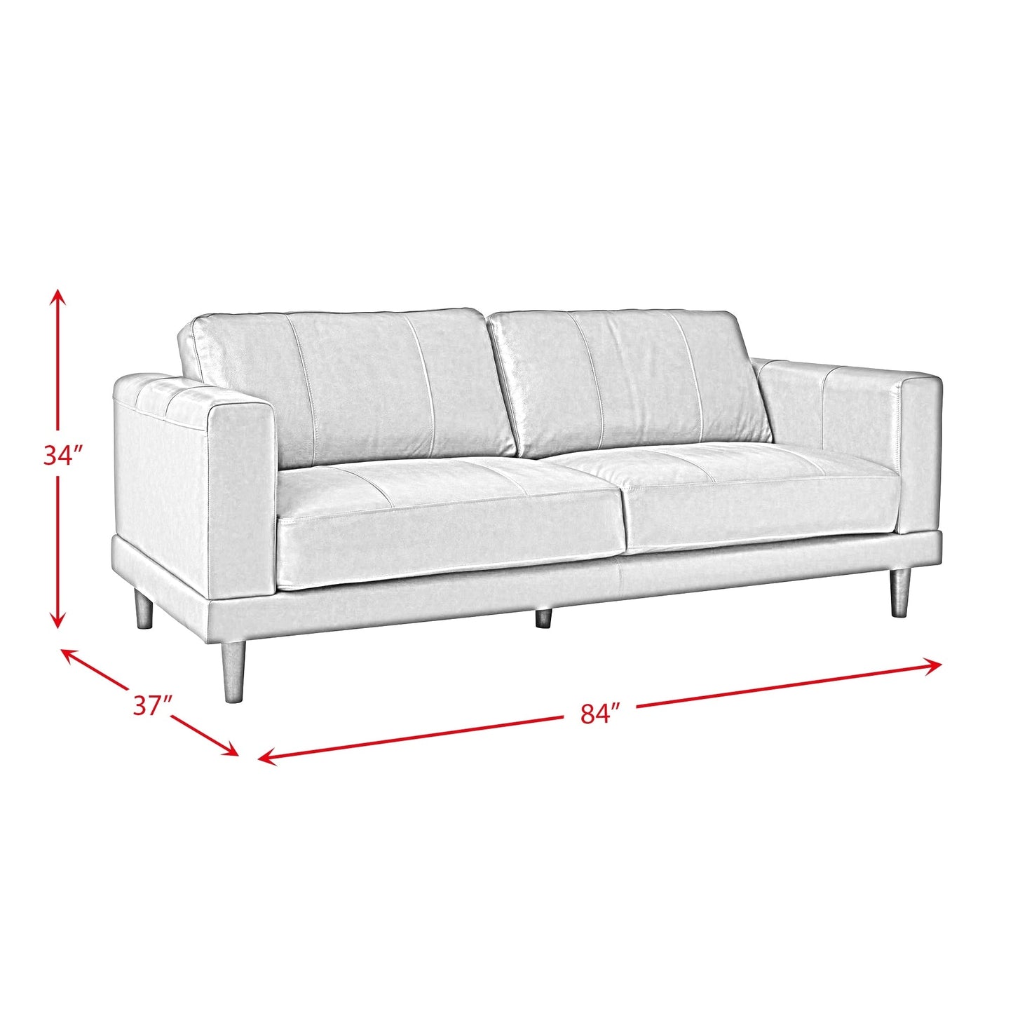Picket House Furnishings Hanson Leather Sofa in Black