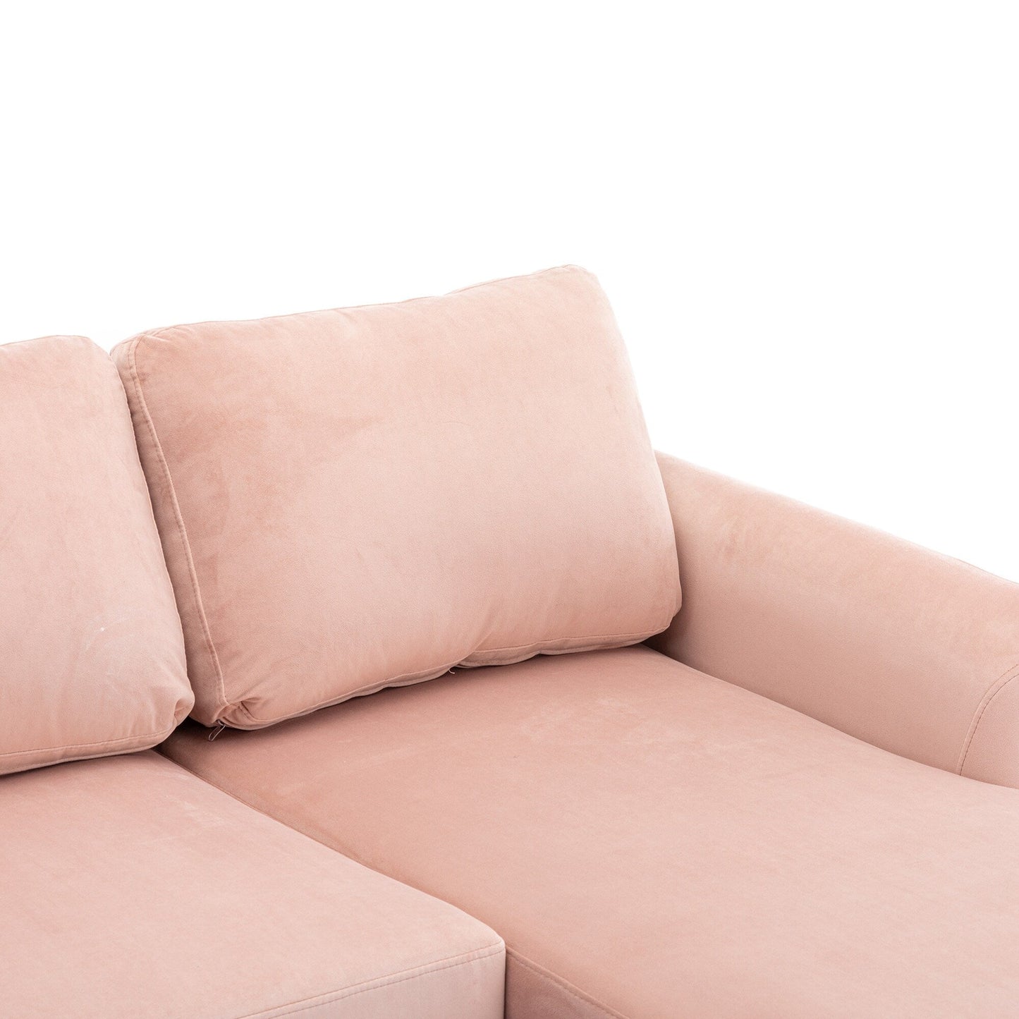 Pink 72.4'' Polyester Sectional Sofa with Pull-Out Bed