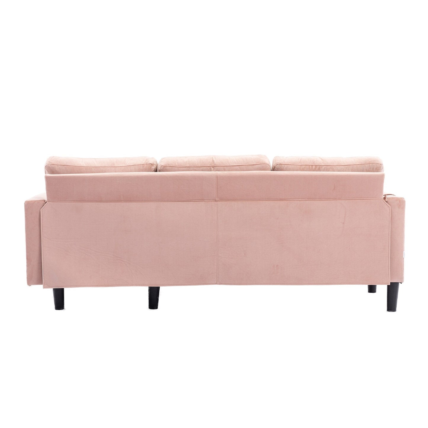 Pink 72.4'' Polyester Sectional Sofa with Pull-Out Bed
