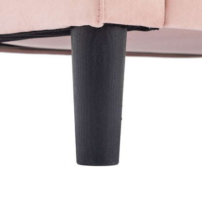 Pink 72.4'' Polyester Sectional Sofa with Pull-Out Bed