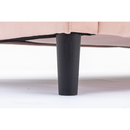 Pink 72.4'' Polyester Sectional Sofa with Pull-Out Bed