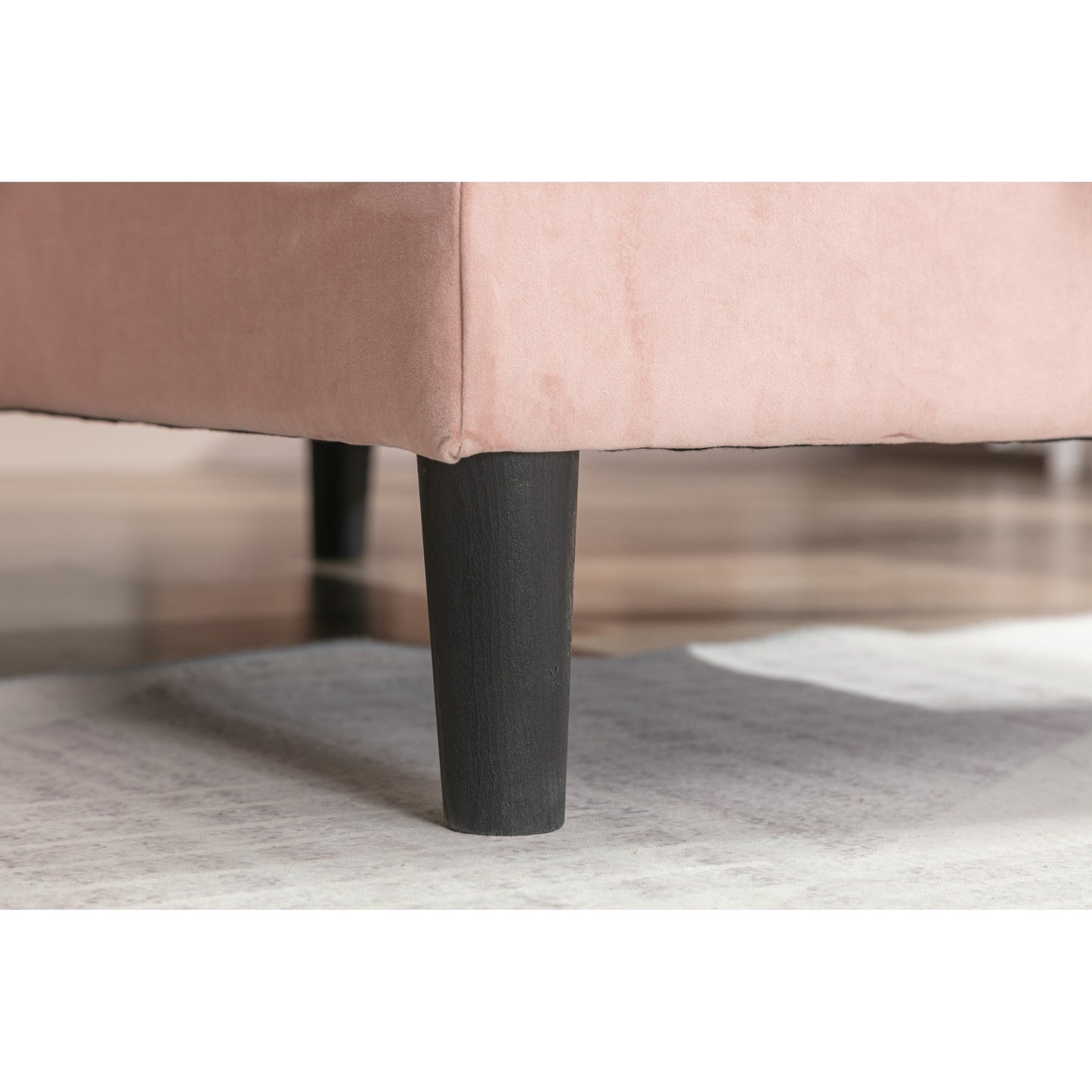 Pink 72.4'' Polyester Sectional Sofa with Pull-Out Bed