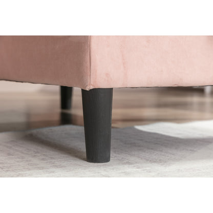 Pink 72.4'' Polyester Sectional Sofa with Pull-Out Bed