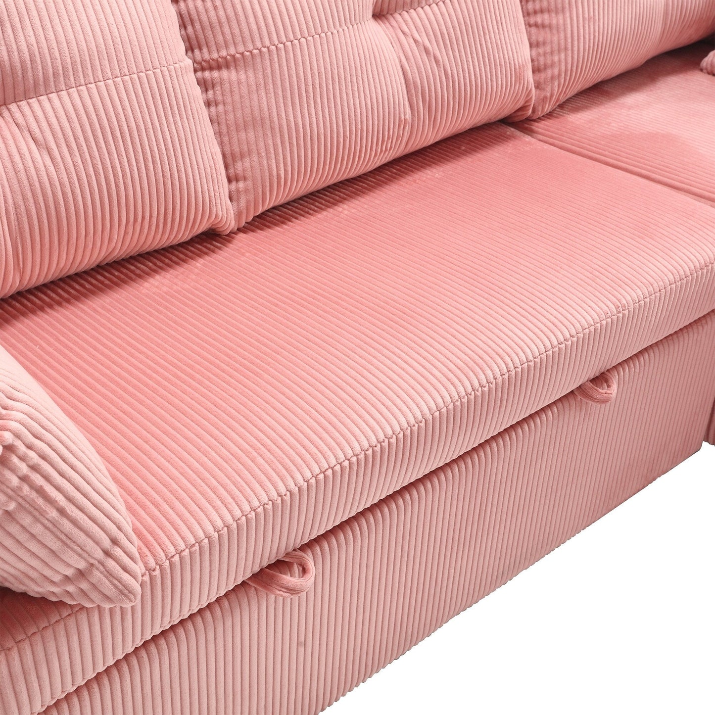 Pink 81.1'' L-Shaped Sofa with Reversible Chaise and Storage