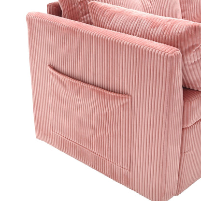 Pink 81.1'' L-Shaped Sofa with Reversible Chaise and Storage