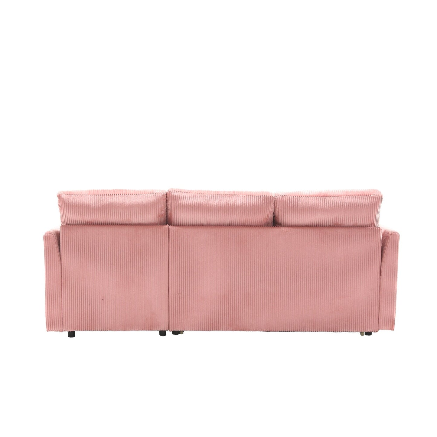 Pink 81.1'' L-Shaped Sofa with Reversible Chaise and Storage