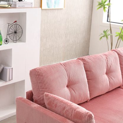 Pink 81.1'' L-Shaped Sofa with Reversible Chaise and Storage