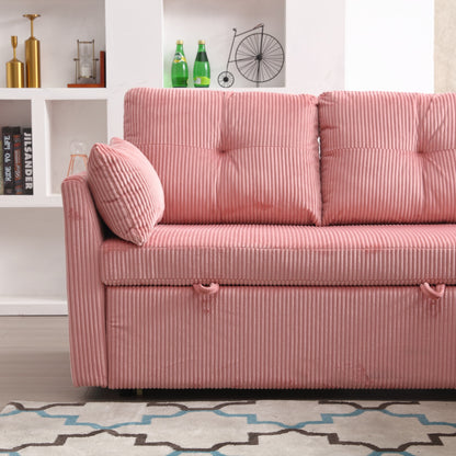Pink 81.1'' L-Shaped Sofa with Reversible Chaise and Storage