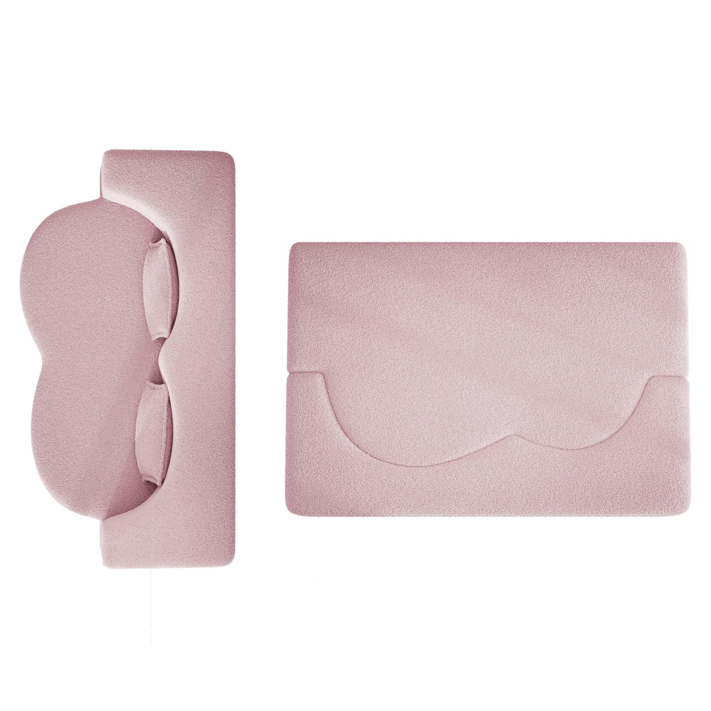 Pink Convertible Teddy Fabric Loveseat Sofa Bed