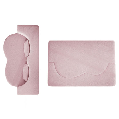 Pink Convertible Teddy Fabric Loveseat Sofa Bed