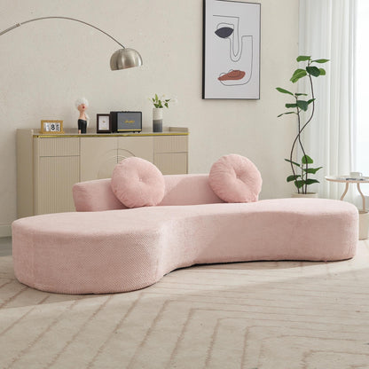Pink Corduroy Cloud Sofa with Pillows