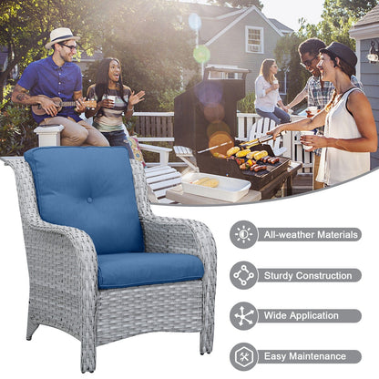Pocassy 4-Piece Outdoor Sofa Patio Chair with Coffee Table