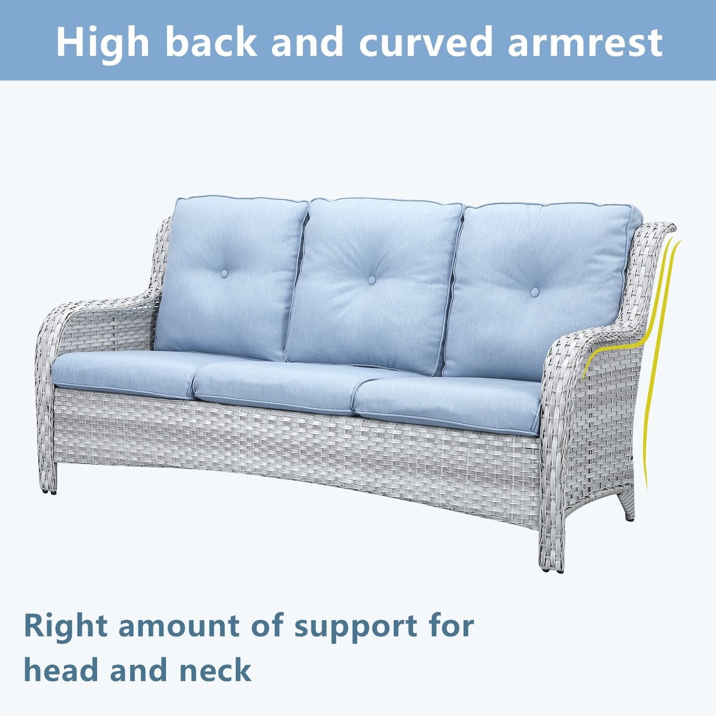 Pocassy 4-Piece Outdoor Sofa Patio Chair with Coffee Table