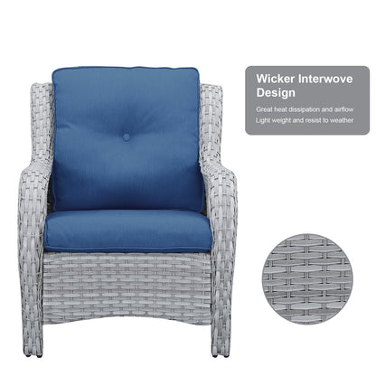 Pocassy 4-Piece Outdoor Sofa Patio Chair with Coffee Table