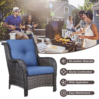 Pocassy 4-Piece Outdoor Sofa Patio Chair with Coffee Table