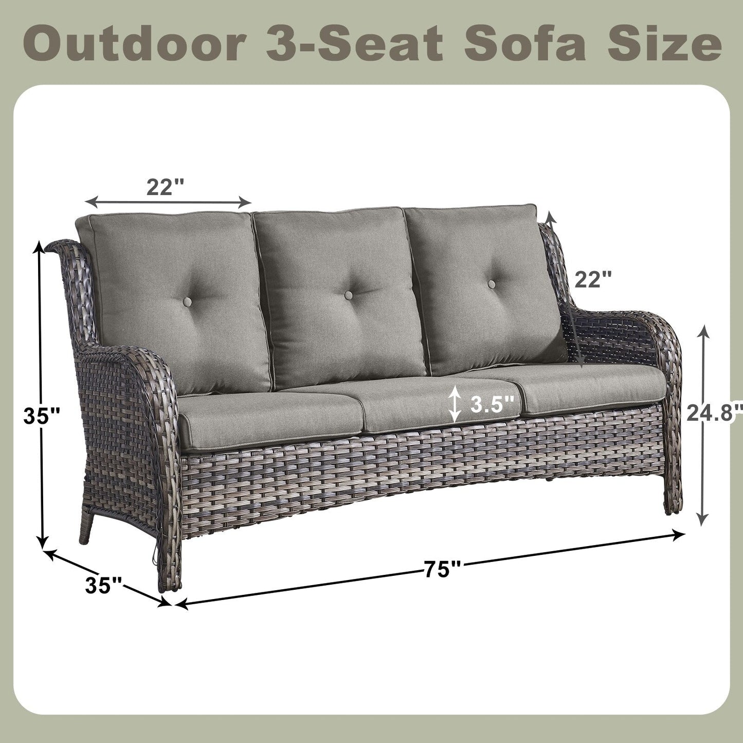 Pocassy 4-Piece Outdoor Sofa Patio Chair with Coffee Table