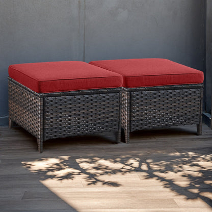 Pocassy 5-Piece Outdoor Furniture Set, Swivel chairs with Ottomans