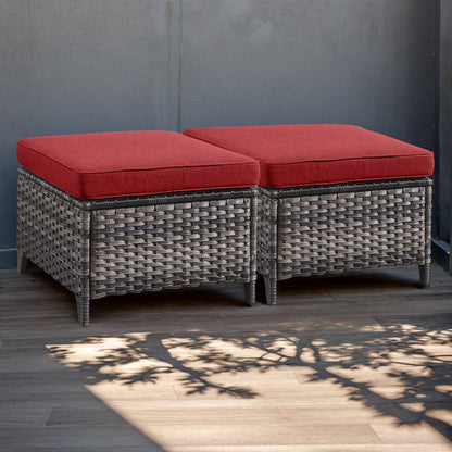 Pocassy 5-Piece Outdoor Furniture Set, Swivel chairs with Ottomans