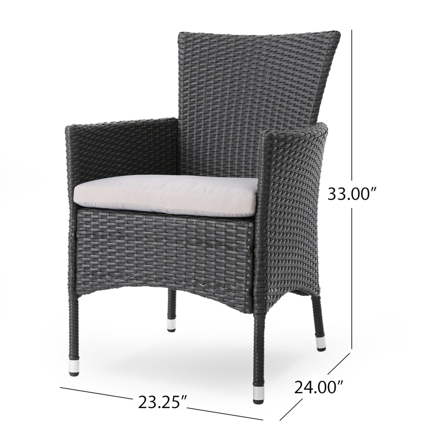 Pointe Outdoor 7 Piece Aluminum Dining Set with Wicker Chairs by Christopher Knight Home