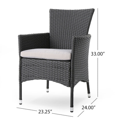 Pointe Outdoor 7 Piece Aluminum Dining Set with Wicker Chairs by Christopher Knight Home
