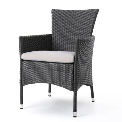 Pointe Outdoor 7 Piece Aluminum Dining Set with Wicker Chairs by Christopher Knight Home