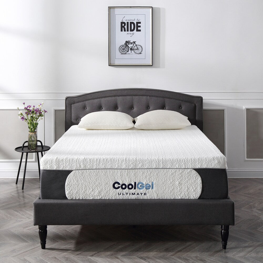 Classic Brands 14-inch Cool Gel Memory Foam Mattress with Pillow - White