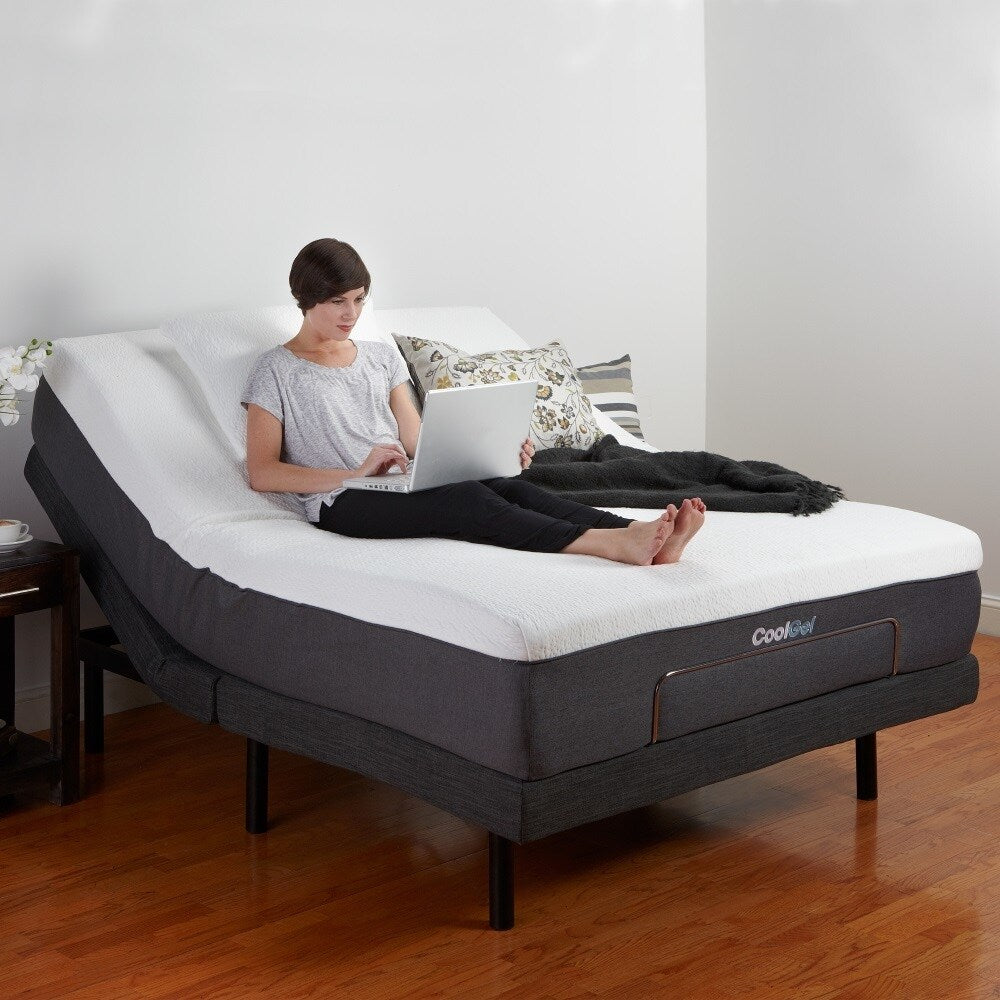 Classic Brands Alese 12-Inch Gel Memory Foam Mattress and Adjustable Bed Set