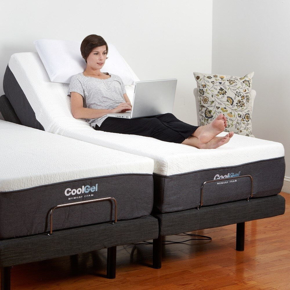Classic Brands Alese 12-Inch Gel Memory Foam Mattress and Adjustable Bed Set
