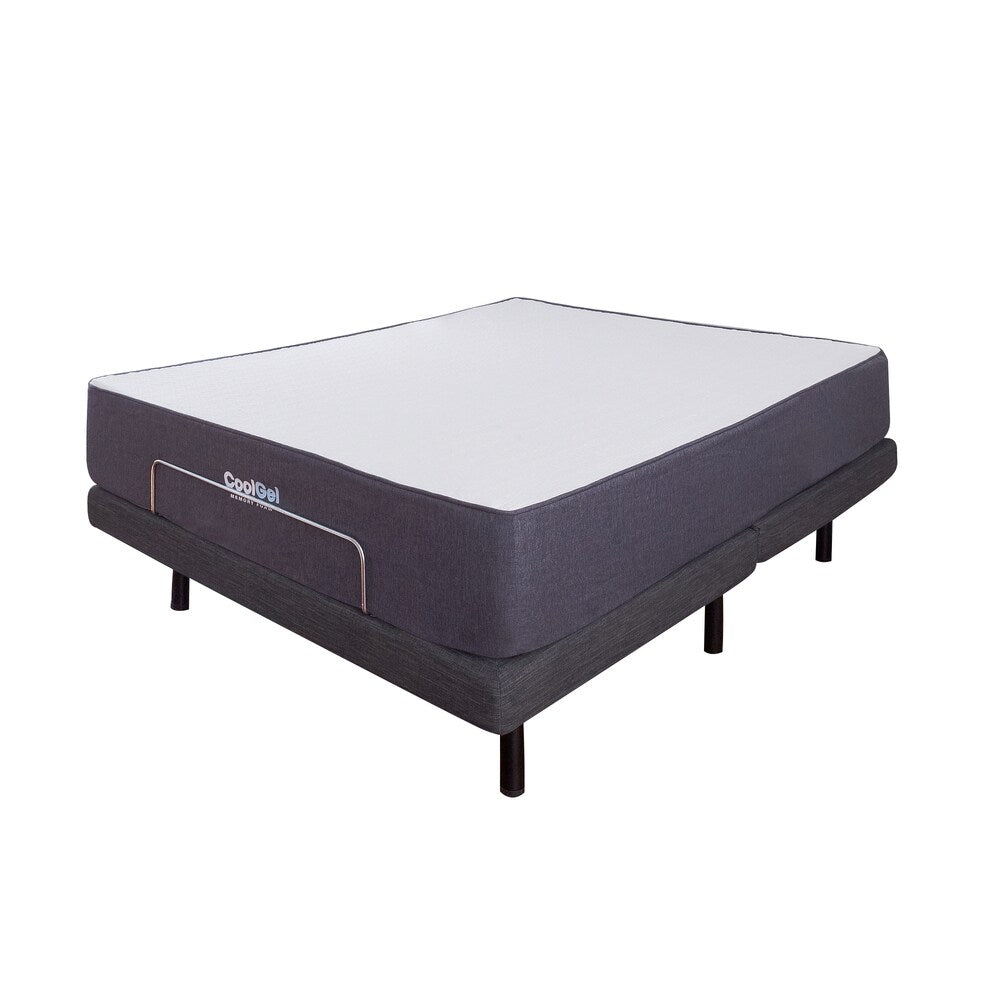 Classic Brands Dahlia 10.5-Inch Gel Memory Foam Mattress and Adjustable Bed Set