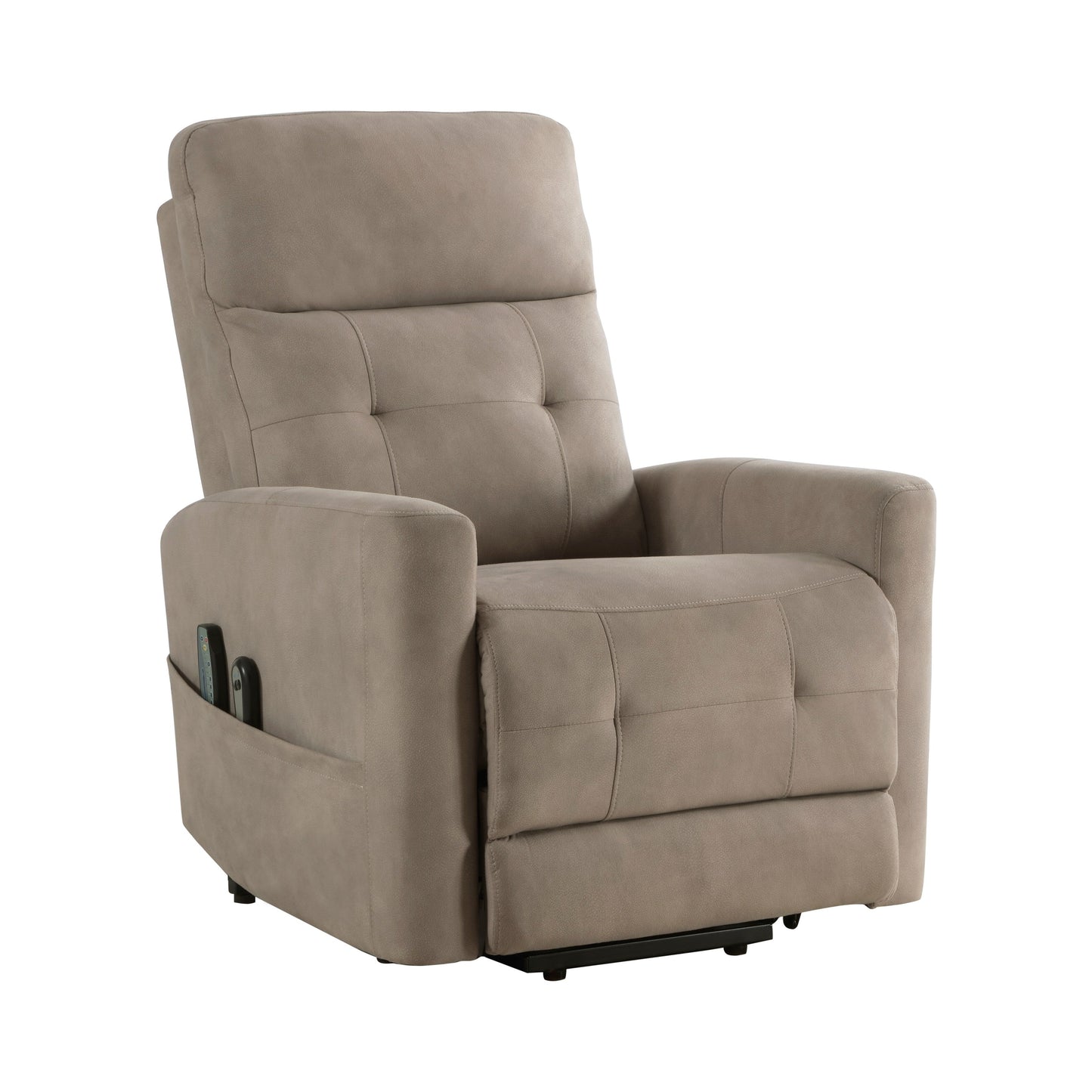 Power Lift Chair with Massage and Heat Comfort Brown Microfiber Upholstery Living Room Power Reclining Motion Chair