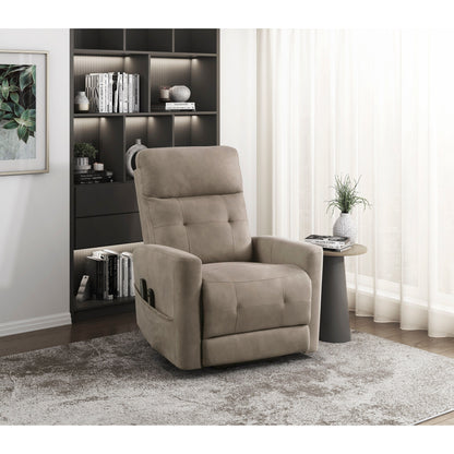 Power Lift Chair with Massage and Heat Comfort Brown Microfiber Upholstery Living Room Power Reclining Motion Chair