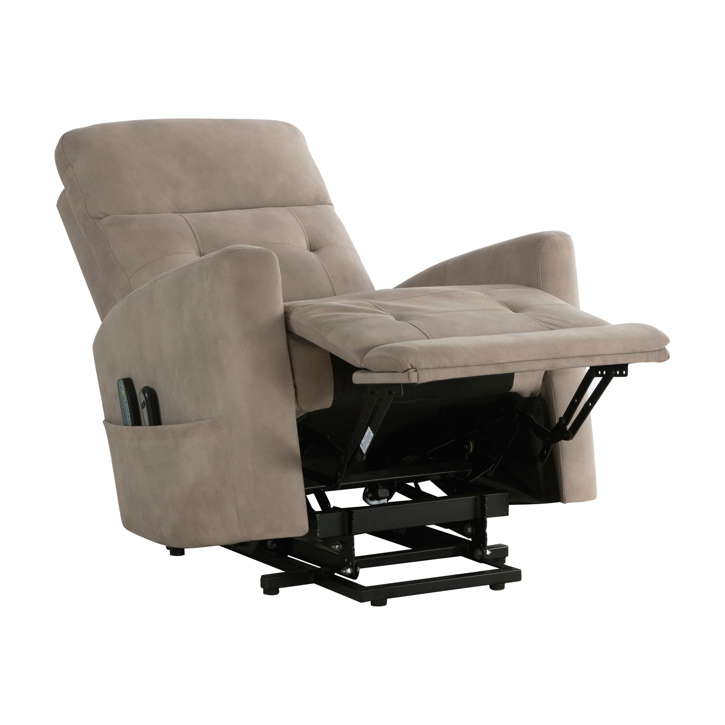 Power Lift Chair with Massage and Heat Comfort Brown Microfiber Upholstery Living Room Power Reclining Motion Chair