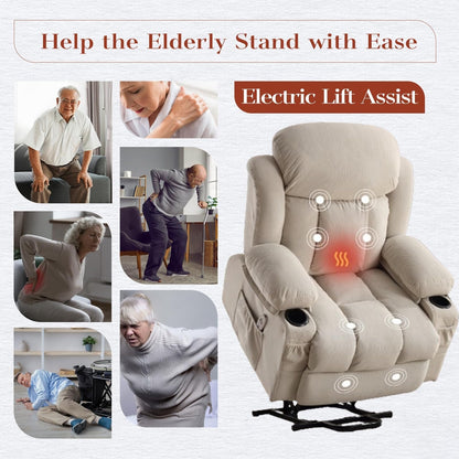 Power Lift Chairs Recliners, Heat  Massage, USB Port, Remote Control