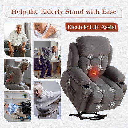 Power Lift Chairs Recliners, Heat  Massage, USB Port, Remote Control