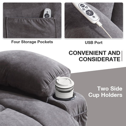 Power Lift Chairs Recliners, Heat  Massage, USB Port, Remote Control