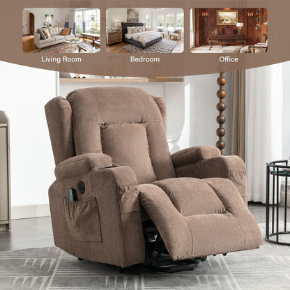 Power Lift Recliner Chair Recliners for Elderly with Heat for Living Room with Infinite Position and Side Pocket,USB Charge Port