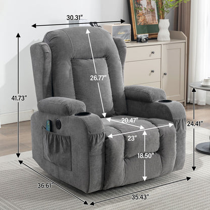Power Lift Recliner Chair Recliners for Elderly with Heat for Living Room with Infinite Position and Side Pocket,USB Charge Port