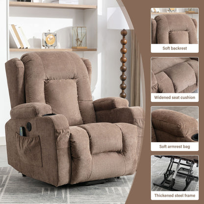 Power Lift Recliner Chair Recliners for Elderly with Heat for Living Room with Infinite Position and Side Pocket,USB Charge Port